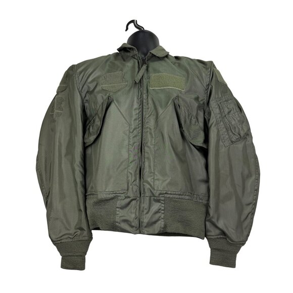 Vtg 80's Centre Mfg Co Green Fire Resistant Flight Summer Jacket CWU-36/P Sz S - Picture 1 of 10